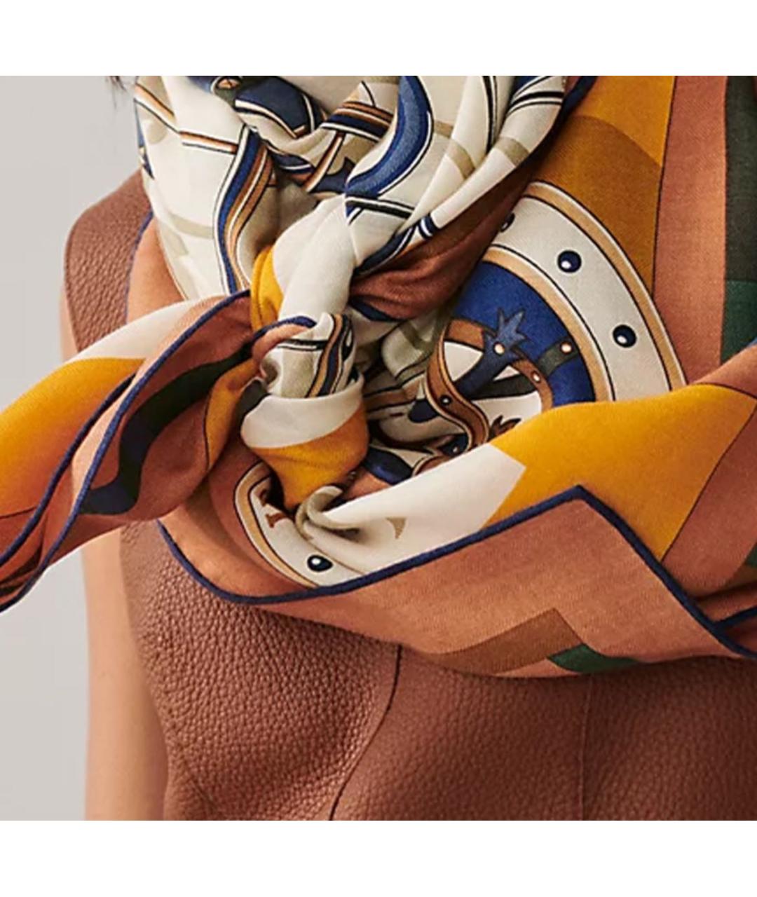 HERMES Мульти кашемировый платок, фото 2