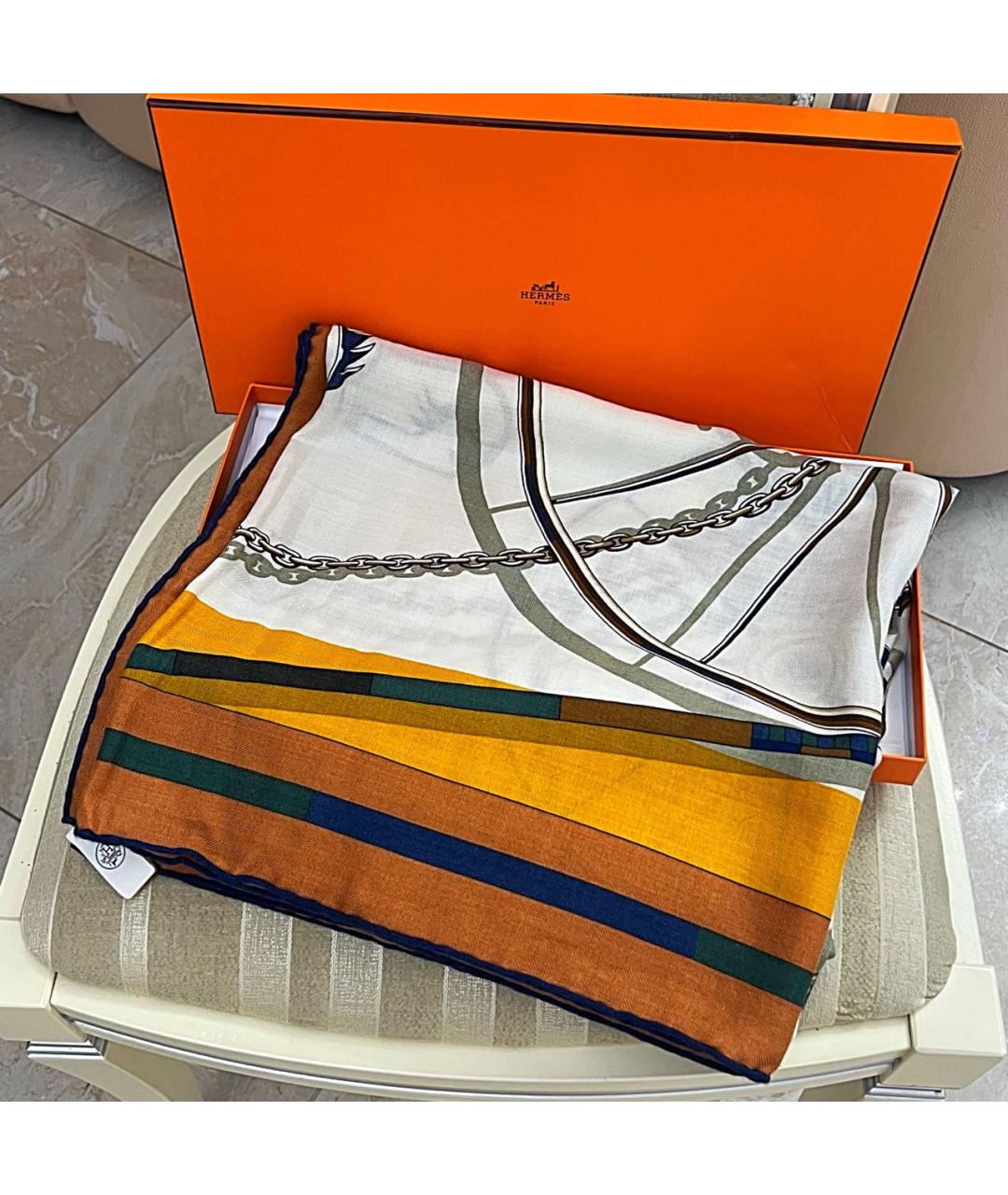 HERMES Мульти кашемировый платок, фото 7
