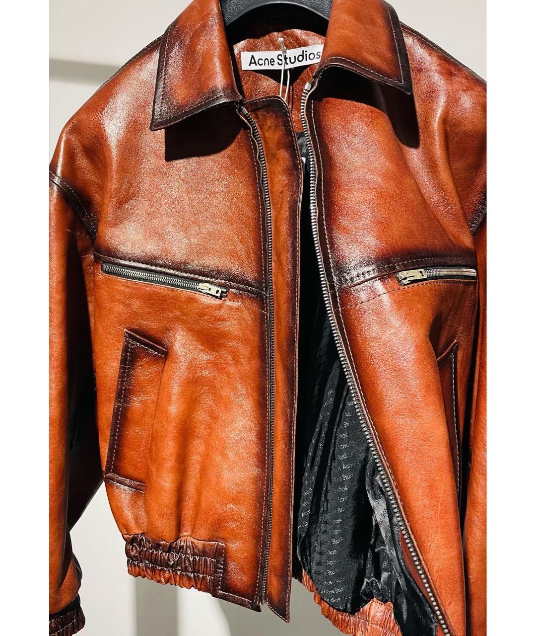 ACNE STUDIOS Коричневая кожаная куртка, фото 4