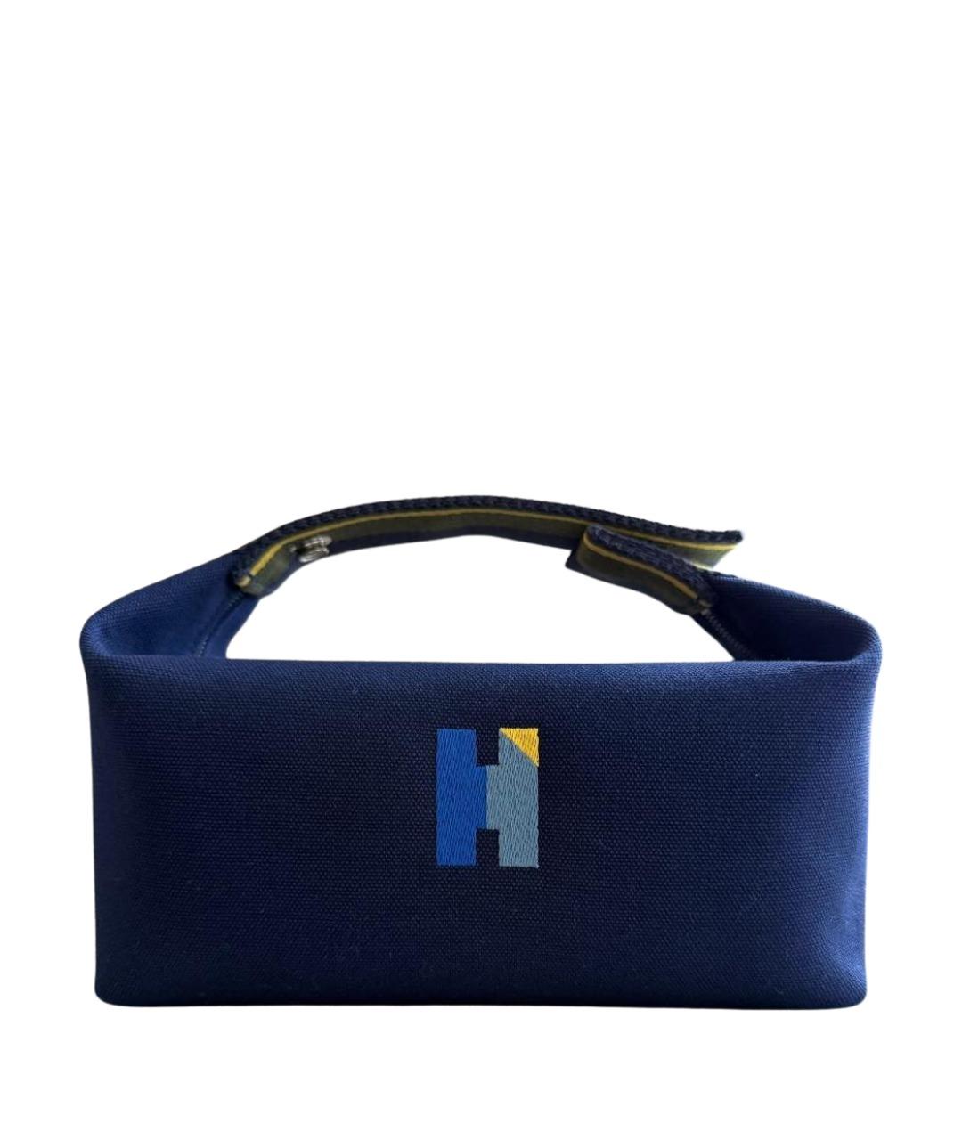 HERMES Синяя хлопковая косметичка, фото 1