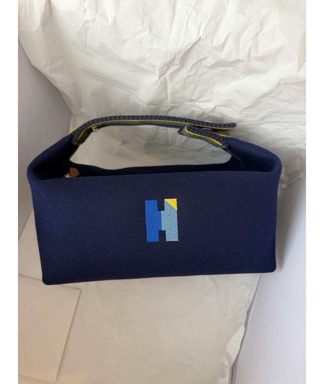 HERMES Синяя хлопковая косметичка, фото 2