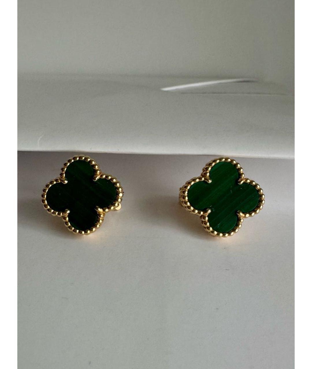 VAN CLEEF & ARPELS Зеленые серьги из желтого золота, фото 8