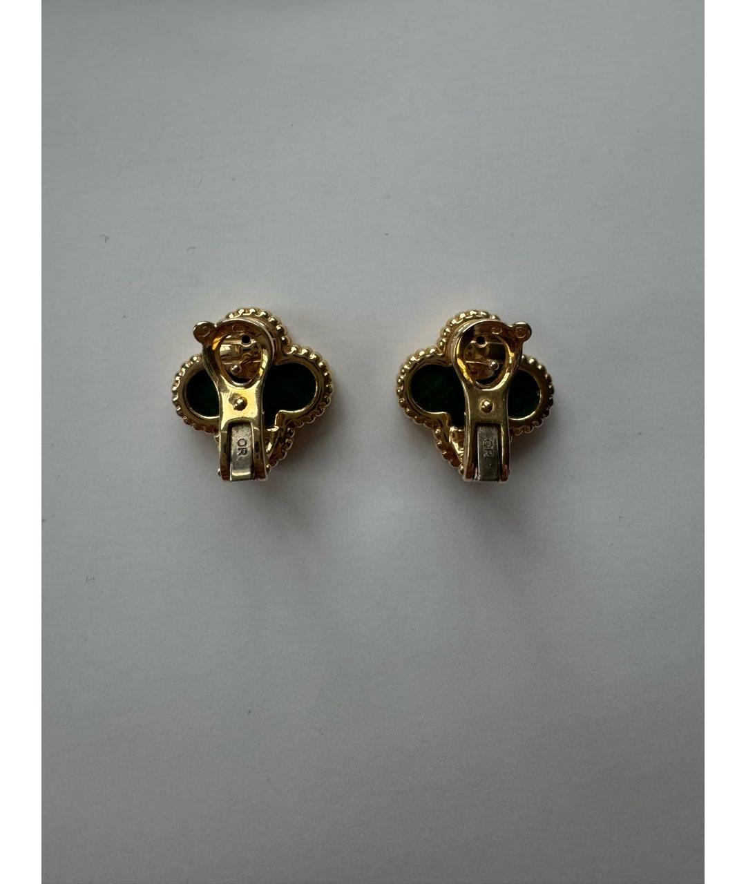 VAN CLEEF & ARPELS Зеленые серьги из желтого золота, фото 5