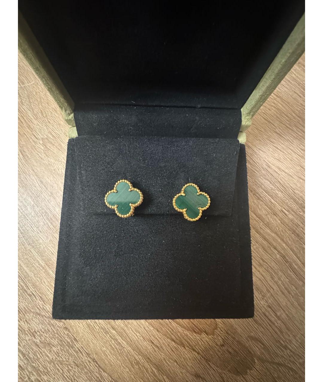 VAN CLEEF & ARPELS Зеленые серьги из желтого золота, фото 2