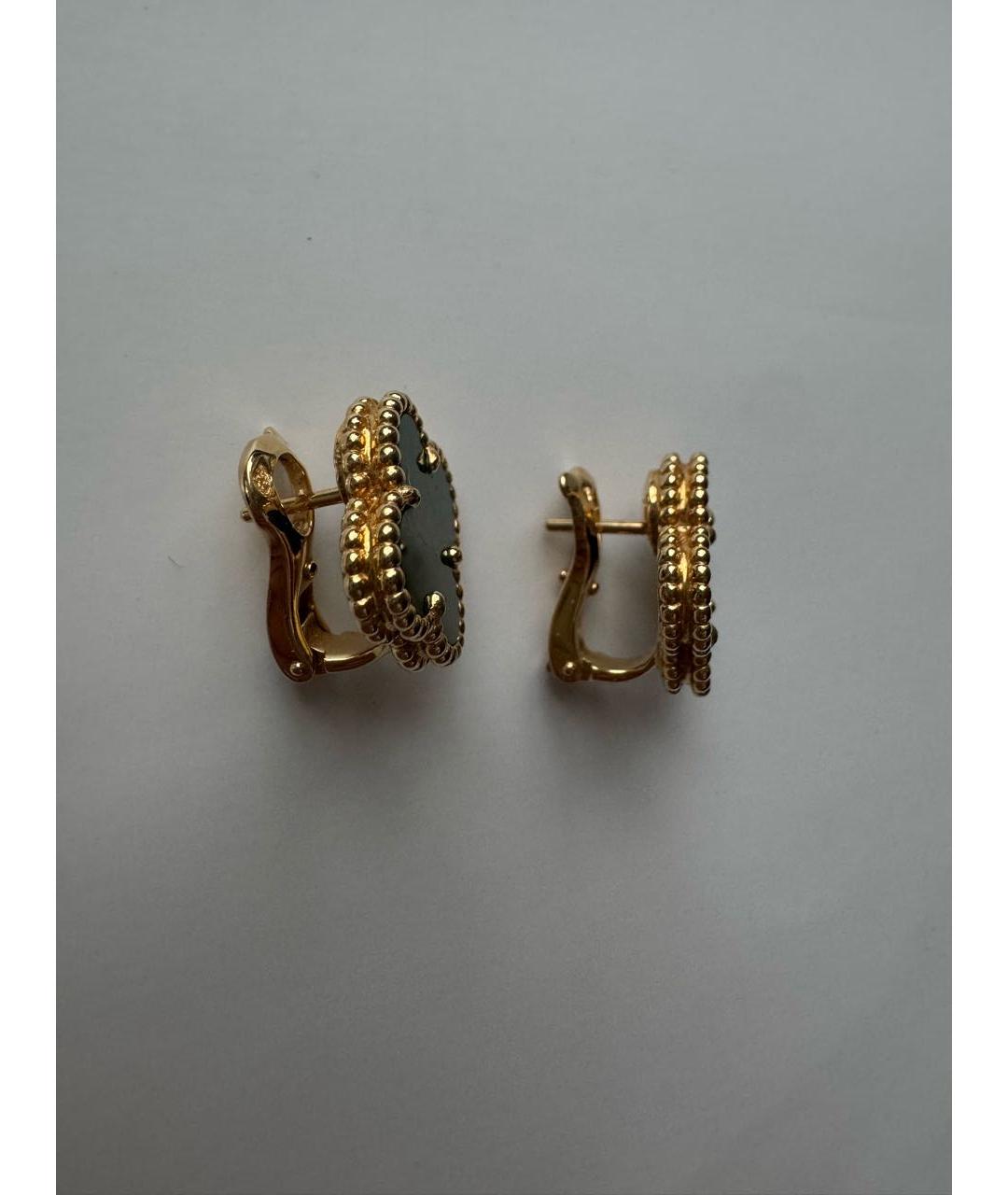 VAN CLEEF & ARPELS Зеленые серьги из желтого золота, фото 3