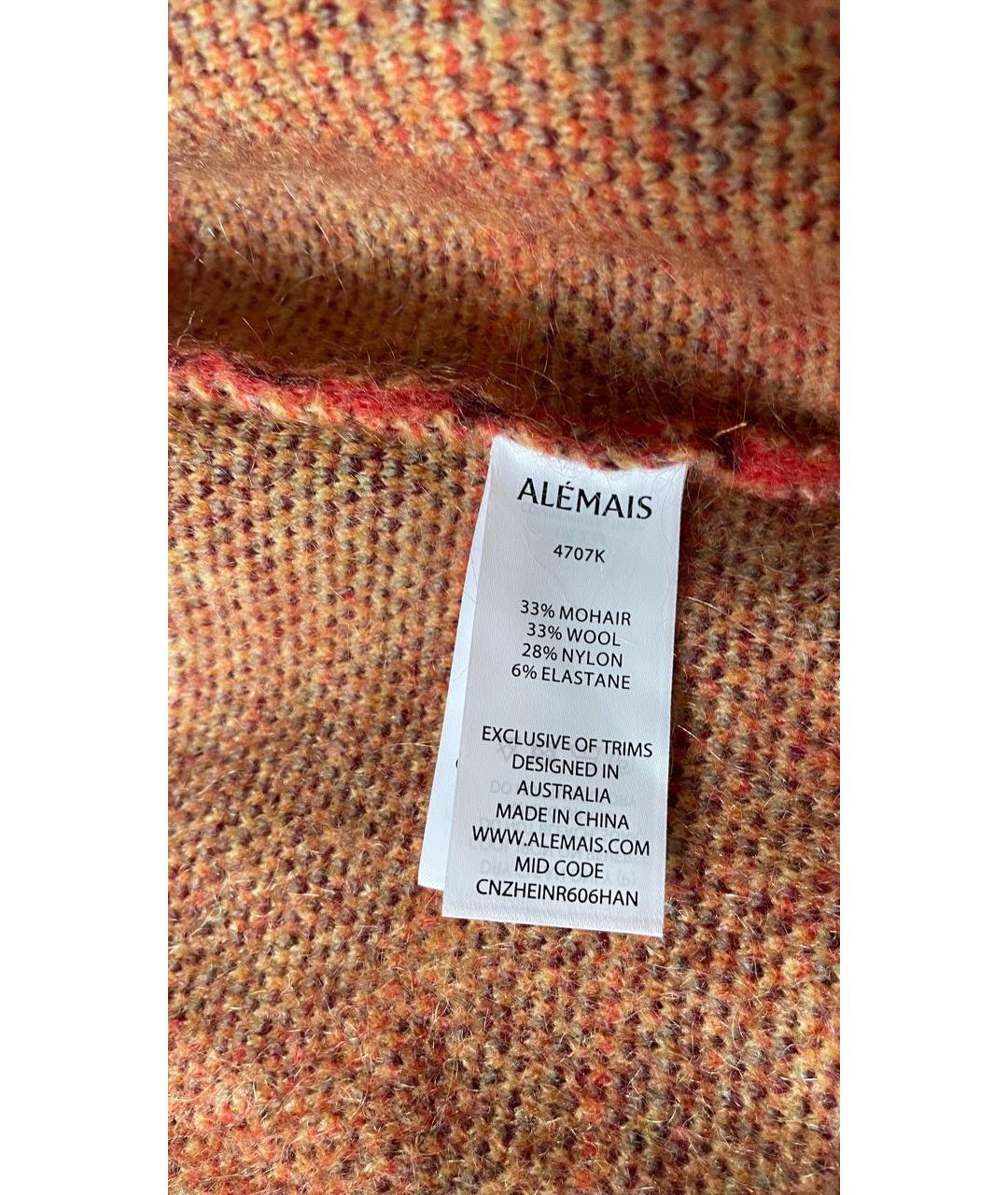 Alemais Оранжевый шерстяной кардиган, фото 4