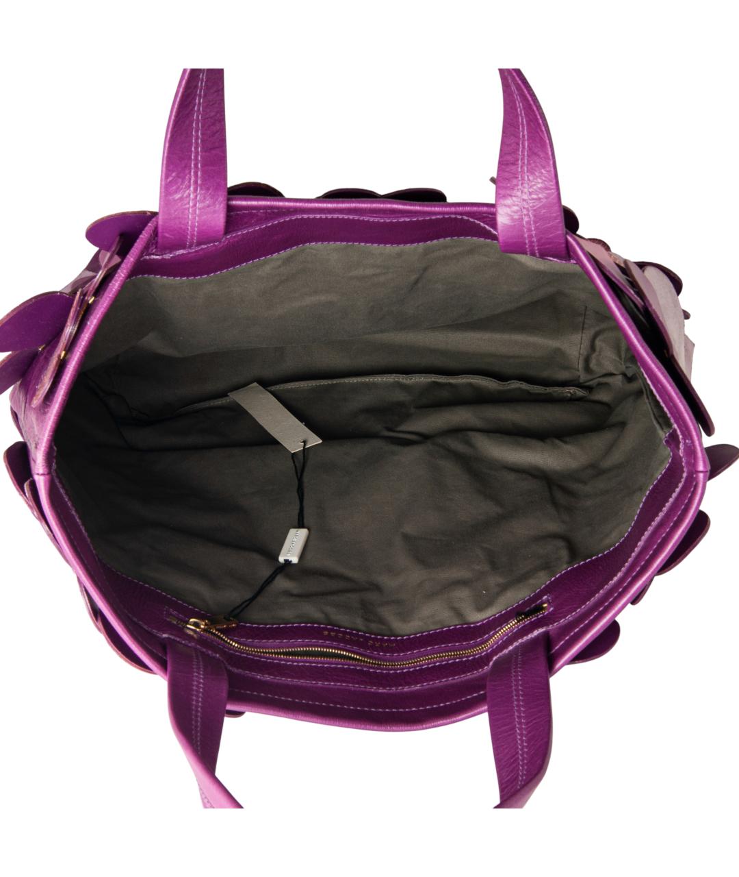 MARC JACOBS Фиолетовая кожаная пляжная сумка, фото 6