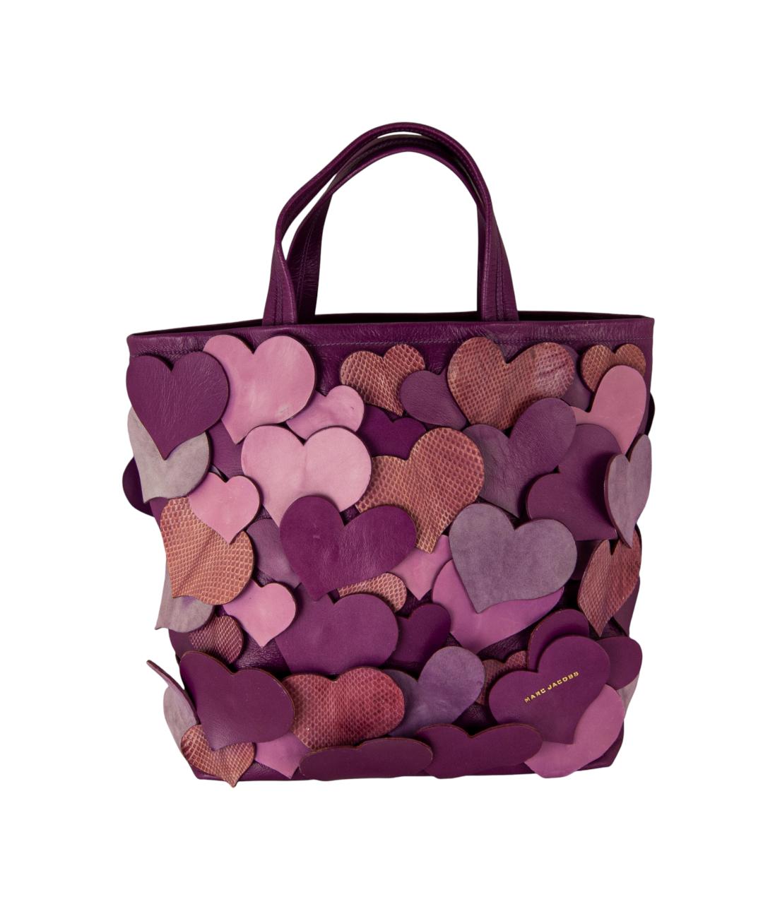 MARC JACOBS Фиолетовая кожаная пляжная сумка, фото 8