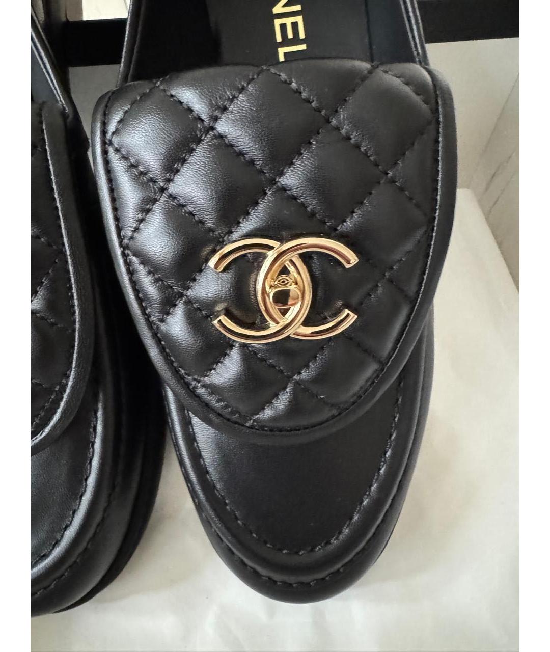 CHANEL Черные кожаные лоферы, фото 3