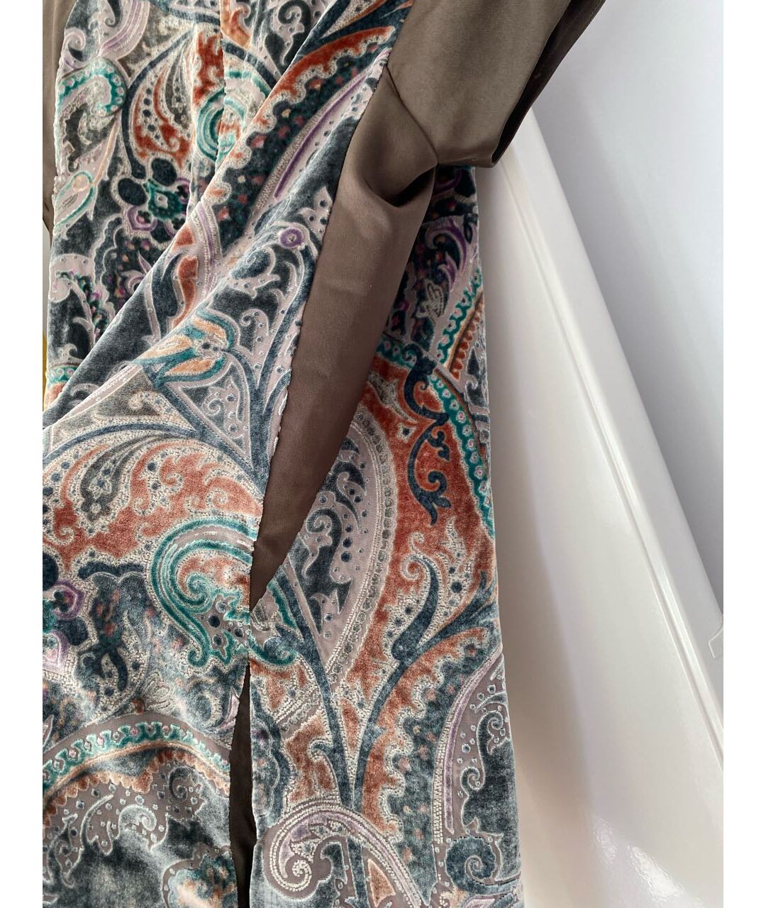ETRO Антрацитовое шелковое повседневное платье, фото 6