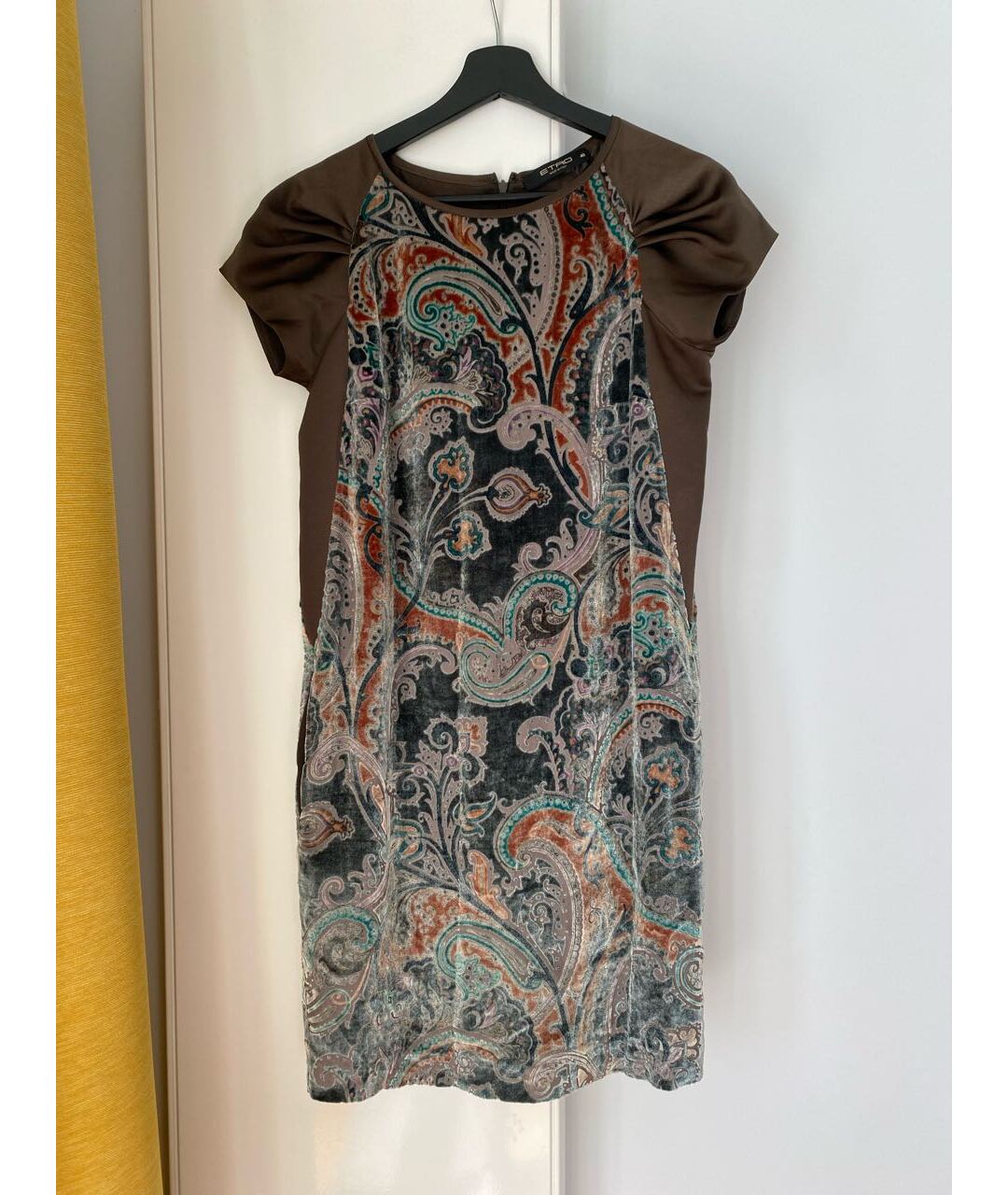 ETRO Антрацитовое шелковое повседневное платье, фото 7