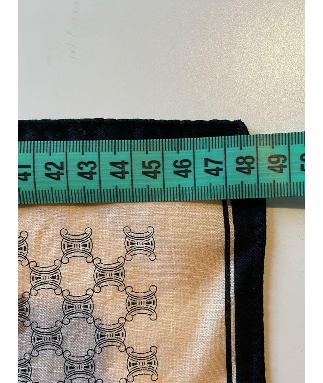 CELINE Коричневый шелковый платок, фото 4