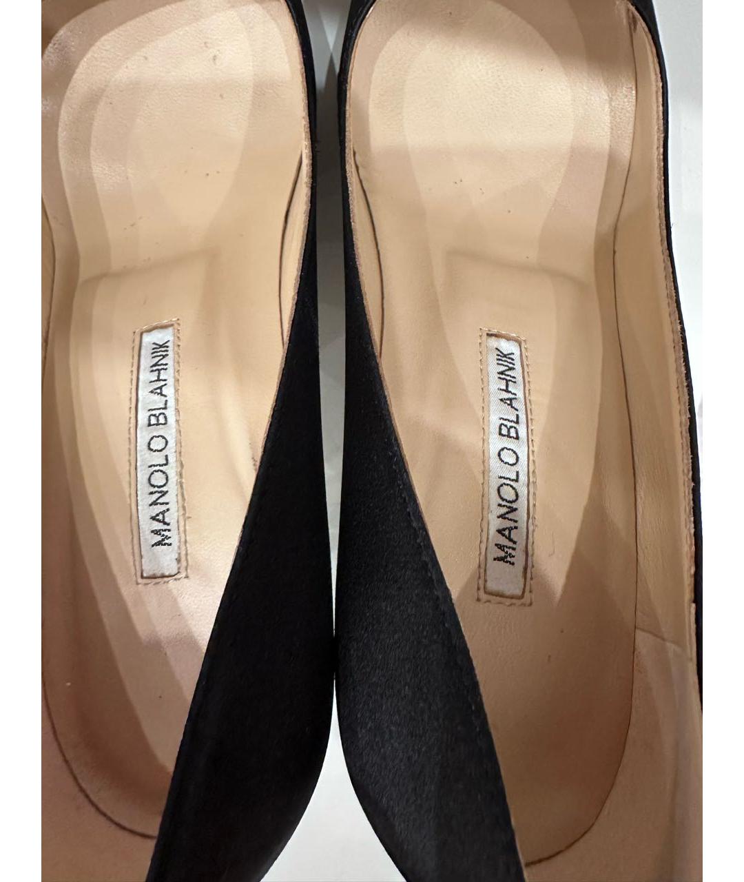 MANOLO BLAHNIK Черные текстильные туфли, фото 7