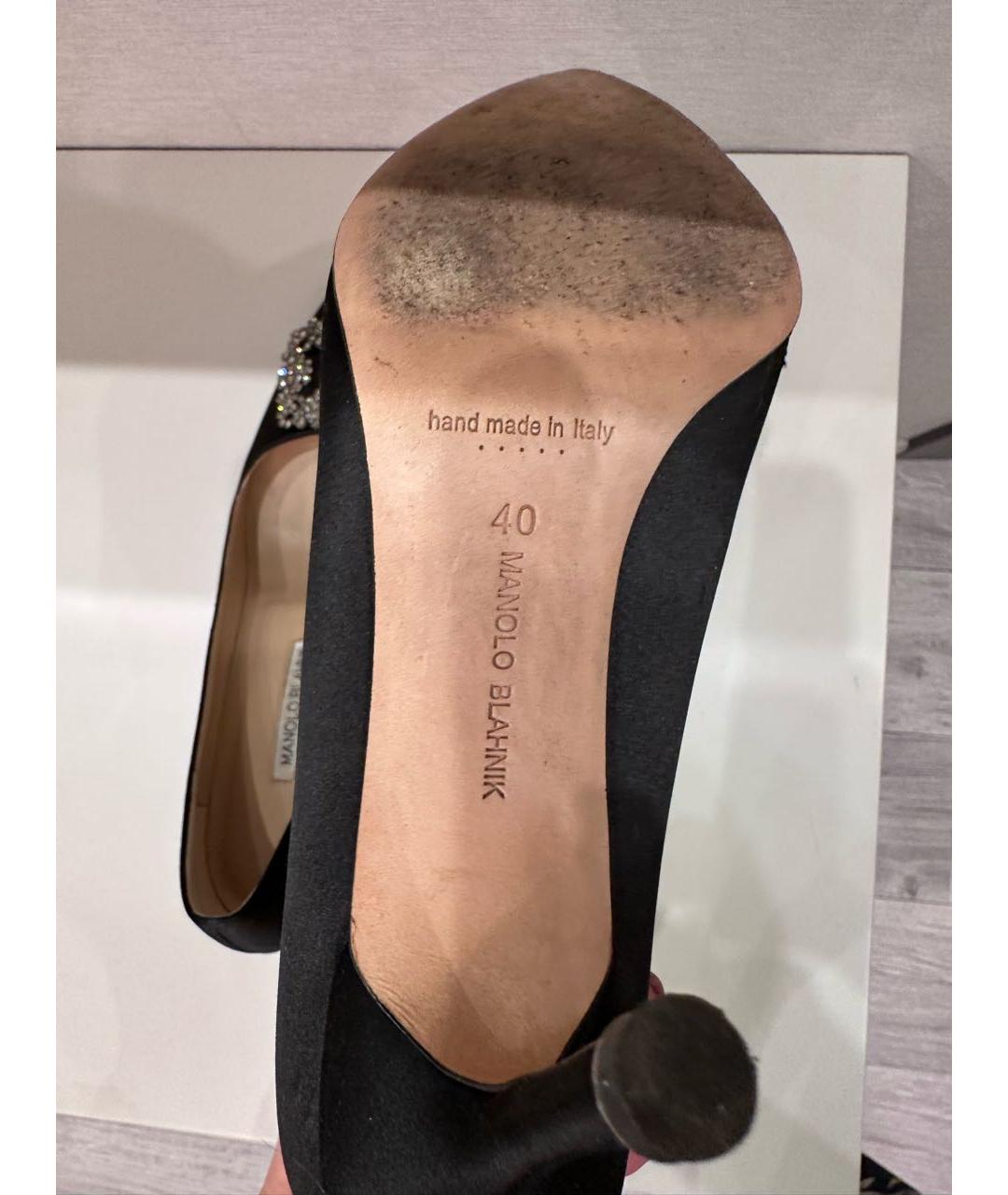 MANOLO BLAHNIK Черные текстильные туфли, фото 6