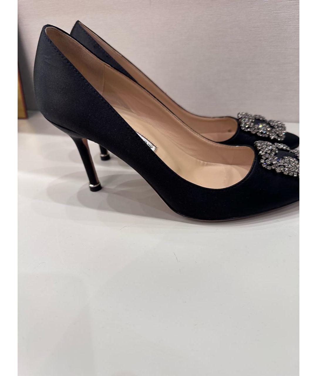 MANOLO BLAHNIK Черные текстильные туфли, фото 8