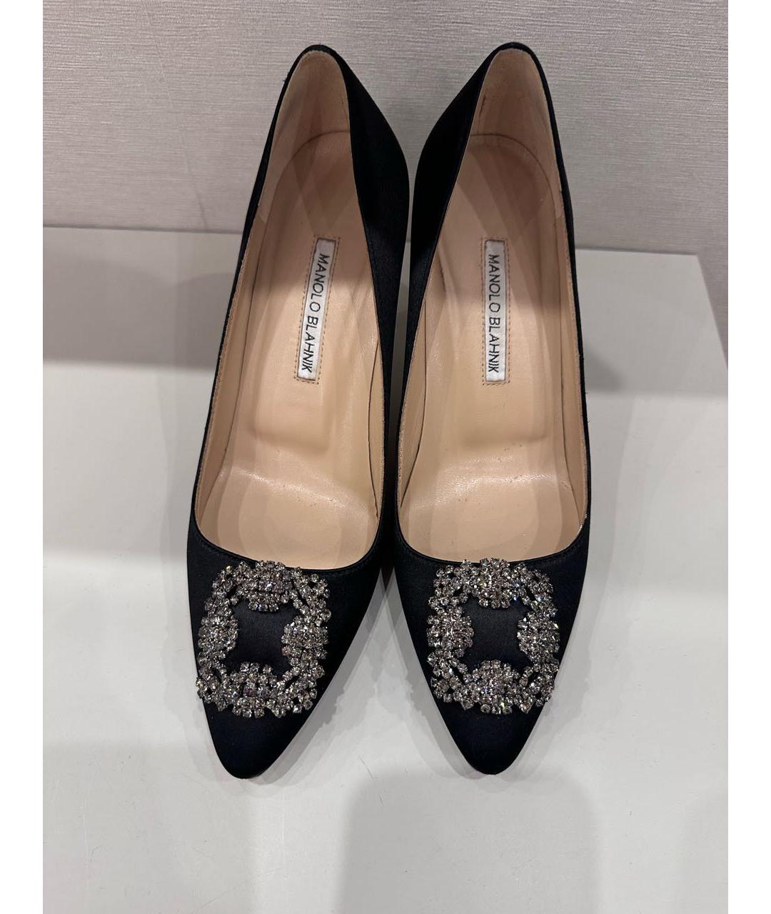 MANOLO BLAHNIK Черные текстильные туфли, фото 2