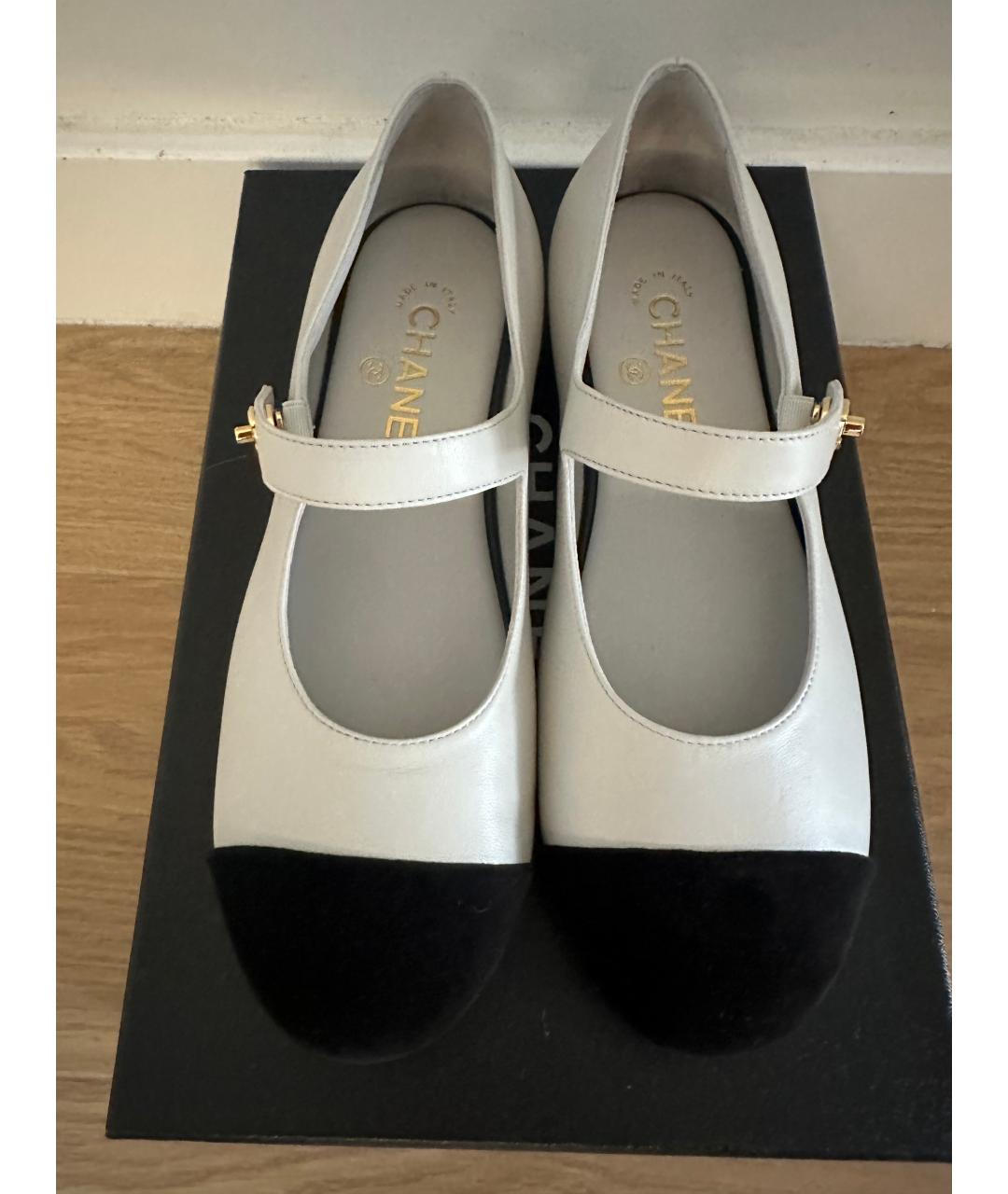 CHANEL Серые кожаные балетки, фото 2