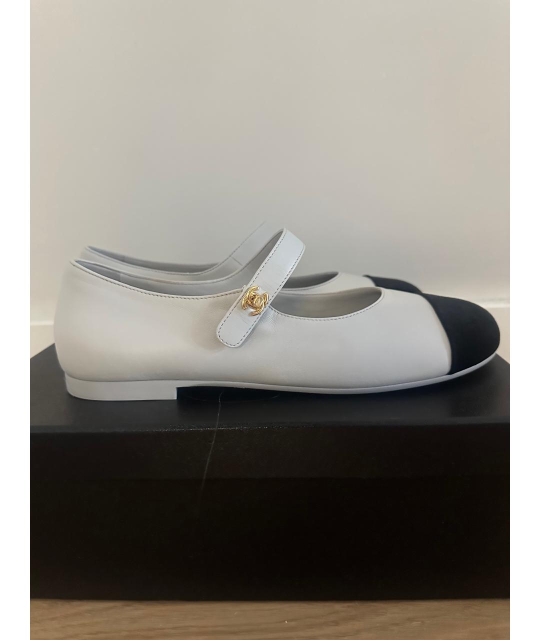 CHANEL Серые кожаные балетки, фото 3