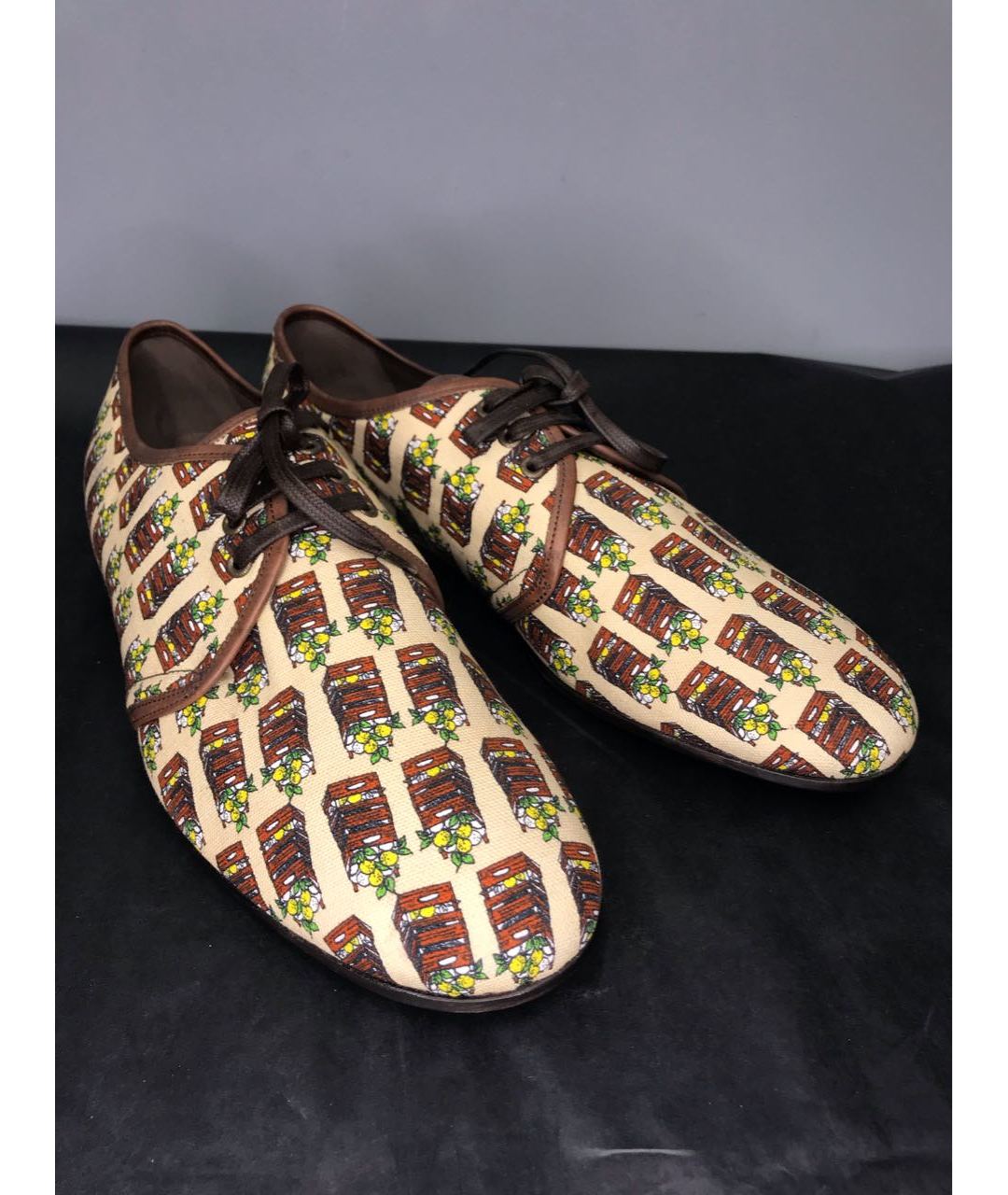 DOLCE&GABBANA Бежевые текстильные низкие ботинки, фото 2
