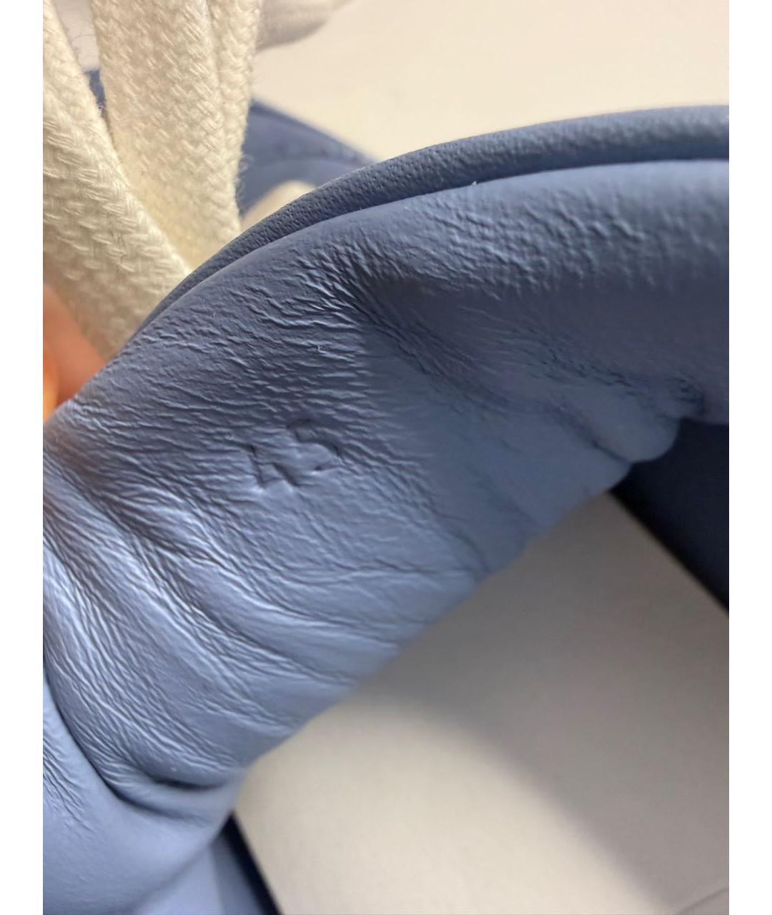 HERMES Голубые кожаные низкие кроссовки / кеды, фото 4