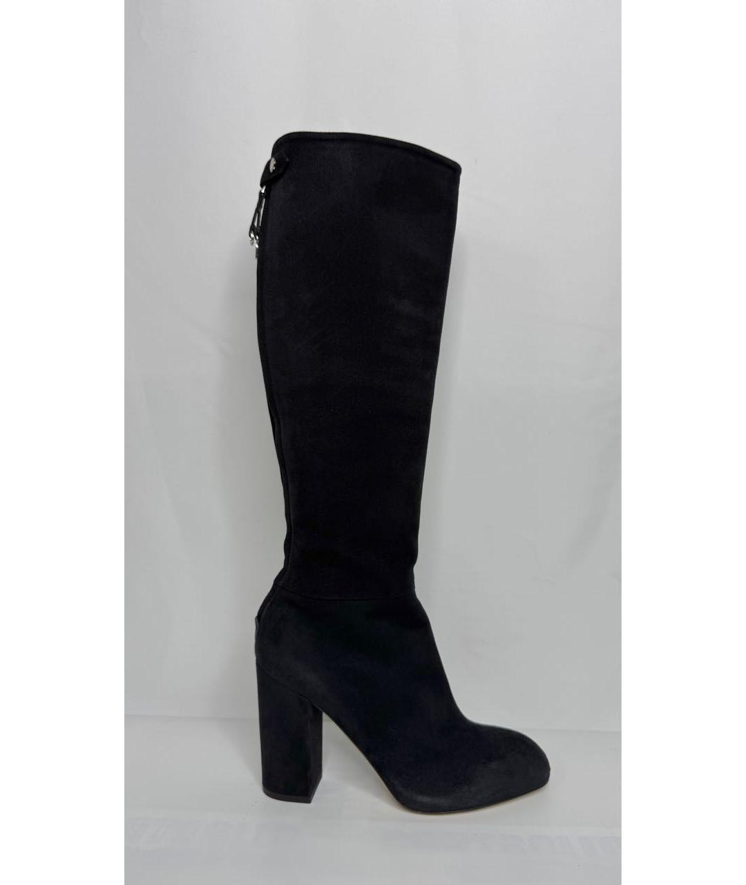 LORO PIANA Черные замшевые сапоги, фото 5