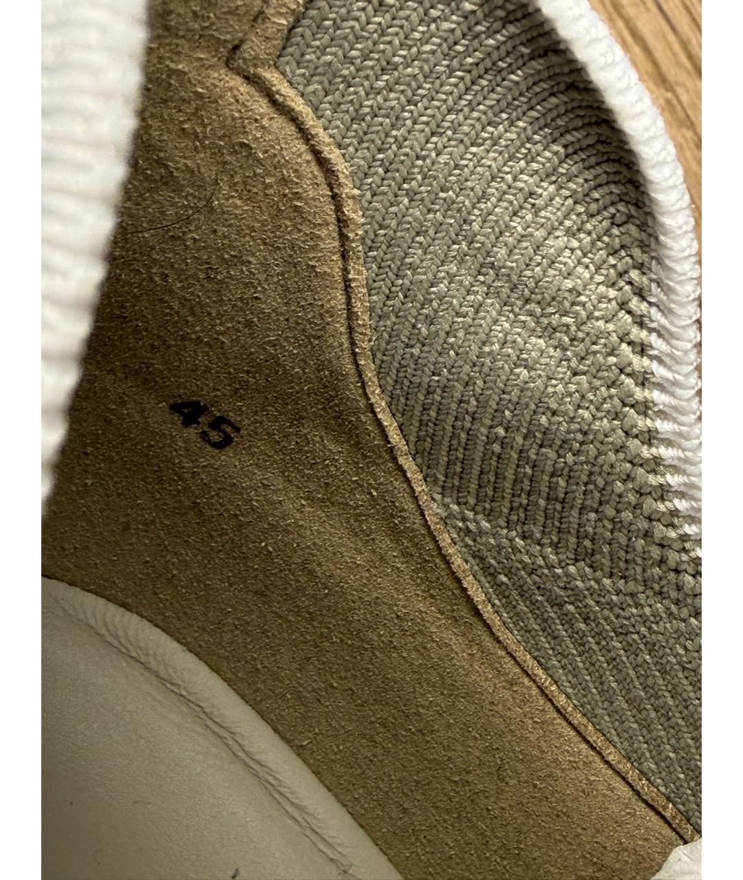 HERMES Бежевые текстильные низкие кроссовки / кеды, фото 4