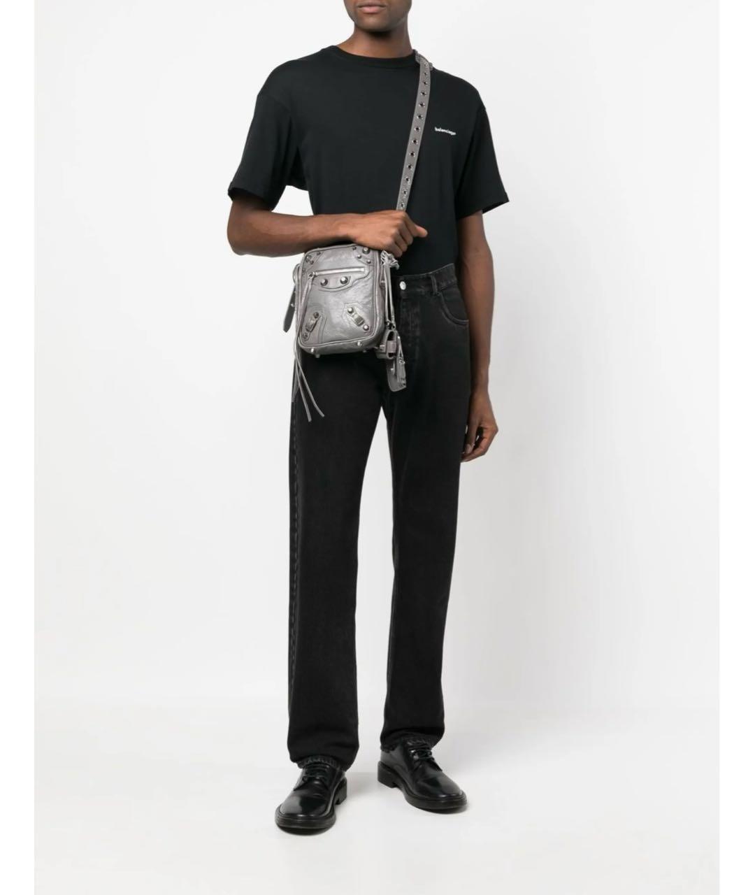 BALENCIAGA Антрацитовая кожаная сумка на плечо, фото 7