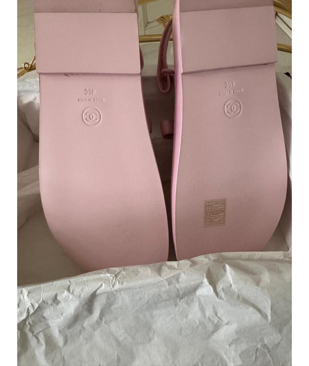 CHANEL Розовые кожаные босоножки, фото 4