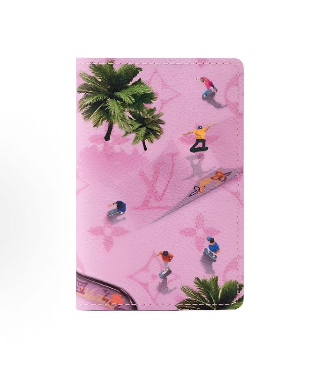 LOUIS VUITTON Розовый кожаный кардхолдер, фото 5