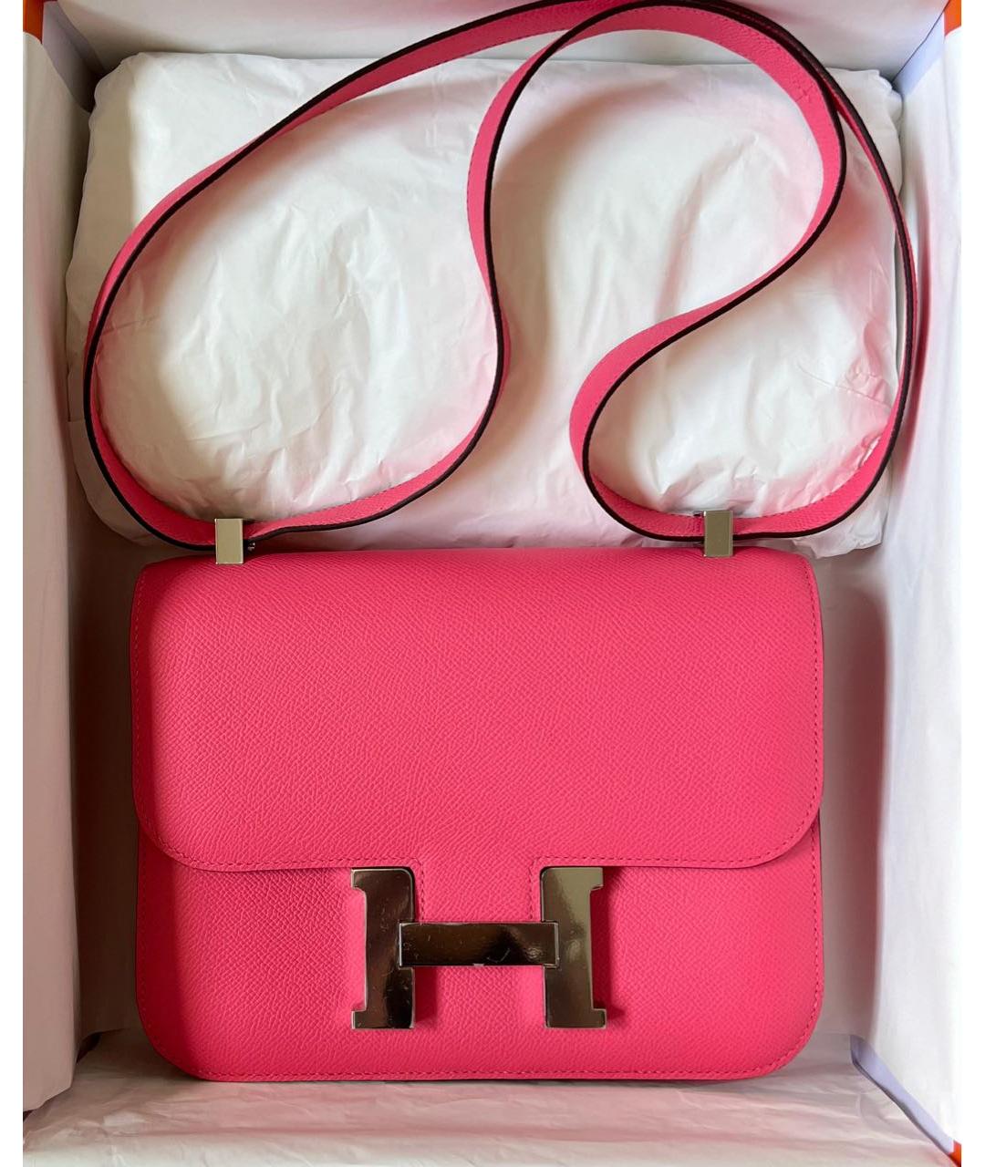 HERMES Розовая кожаная сумка через плечо, фото 3
