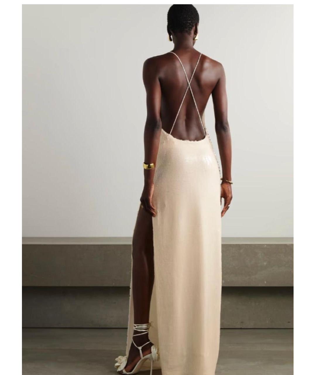 MAGDA BUTRYM Белое креповое вечернее платье, фото 4