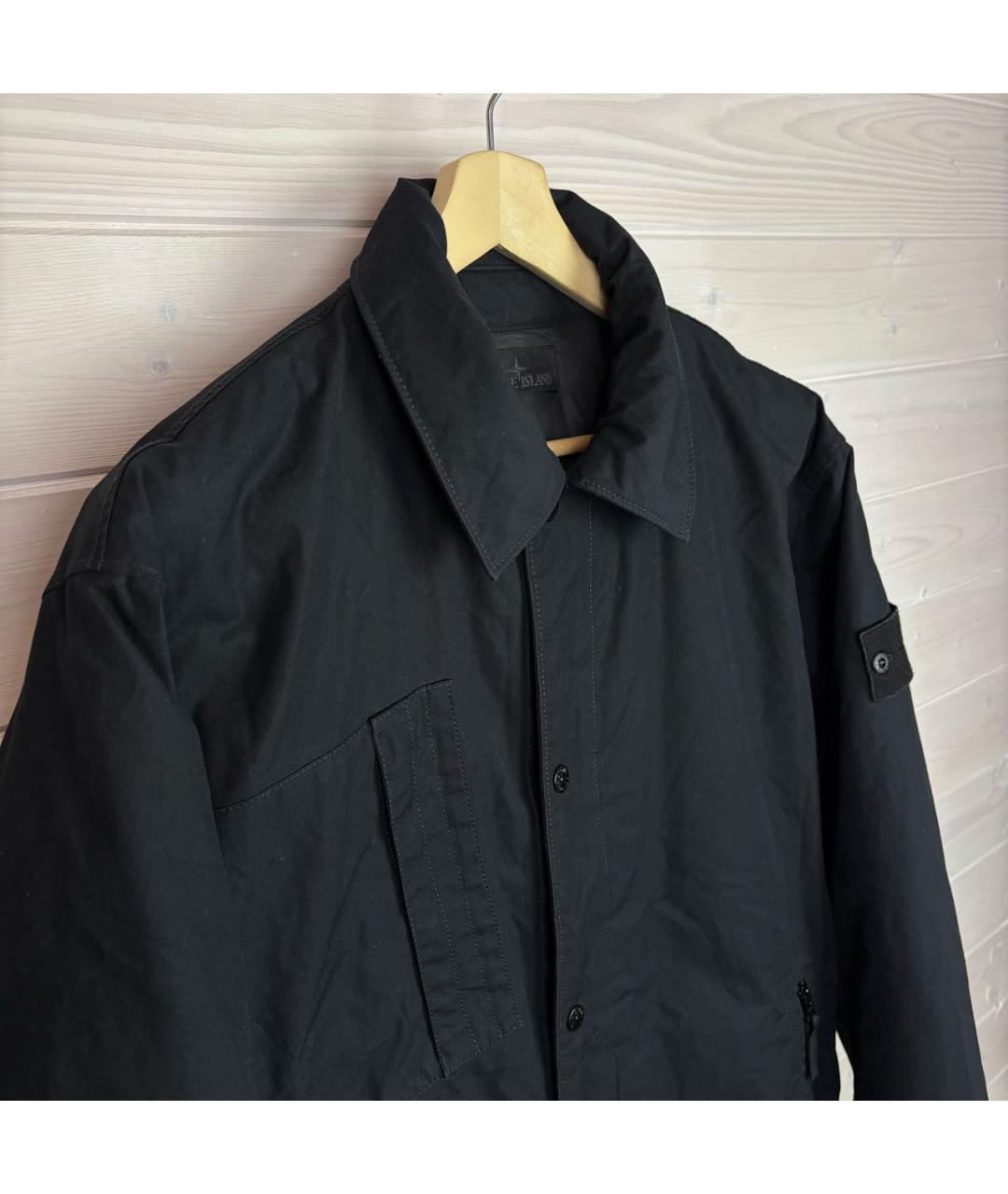 STONE ISLAND Черный хлопковый пуховик, фото 2