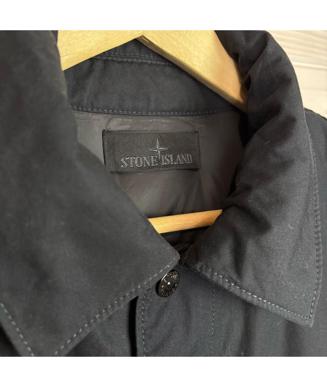 STONE ISLAND Черный хлопковый пуховик, фото 4