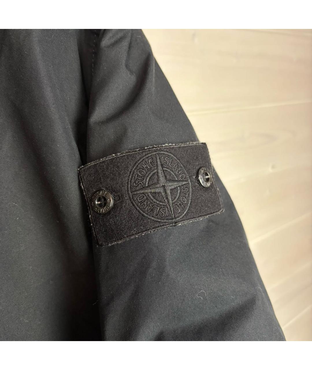 STONE ISLAND Черный хлопковый пуховик, фото 3