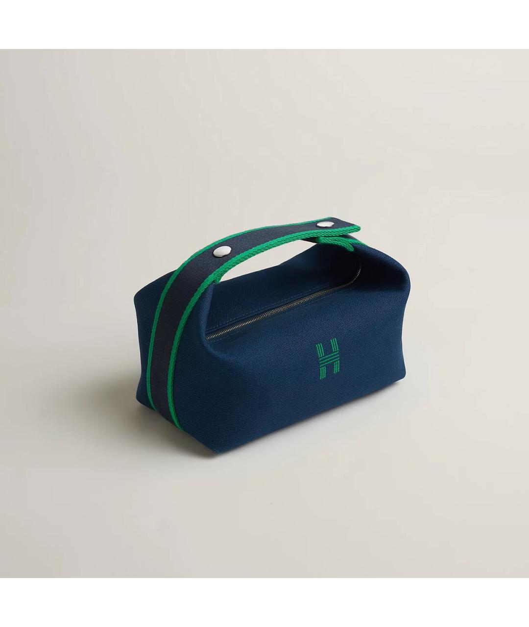 HERMES Синяя тканевая косметичка, фото 9