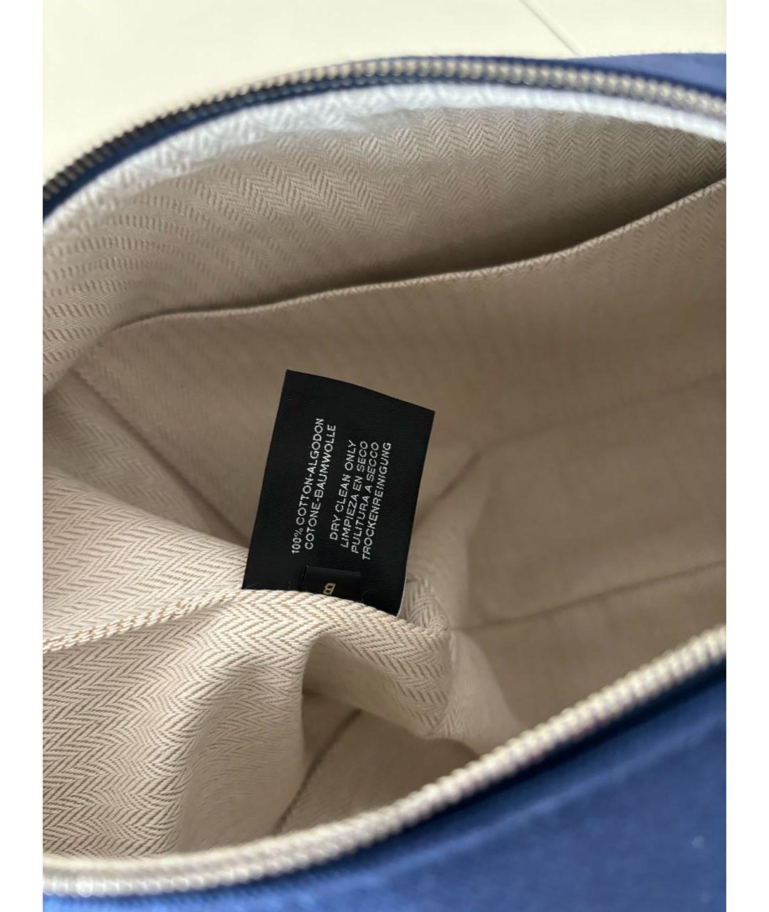 HERMES Синяя тканевая косметичка, фото 7