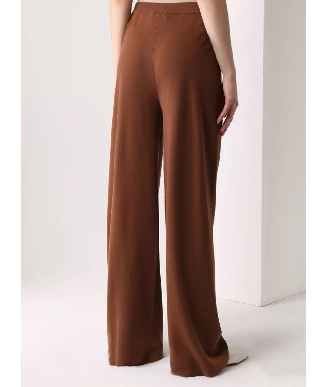 LORO PIANA Коричневые кашемировые брюки широкие, фото 2