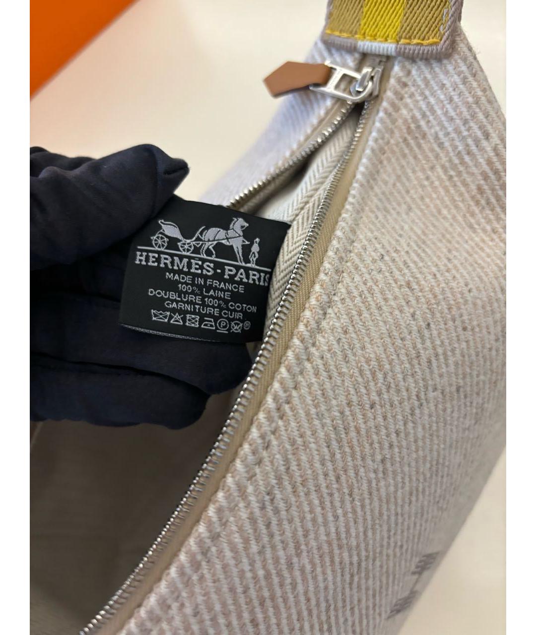 HERMES Серая тканевая косметичка, фото 7