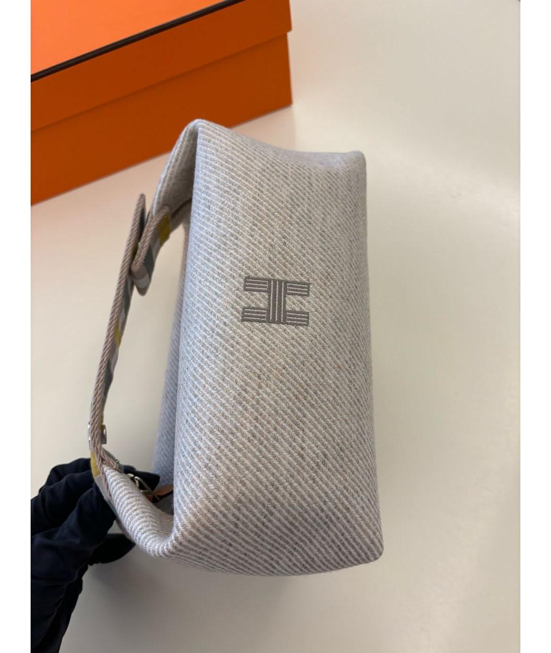 HERMES Серая тканевая косметичка, фото 2