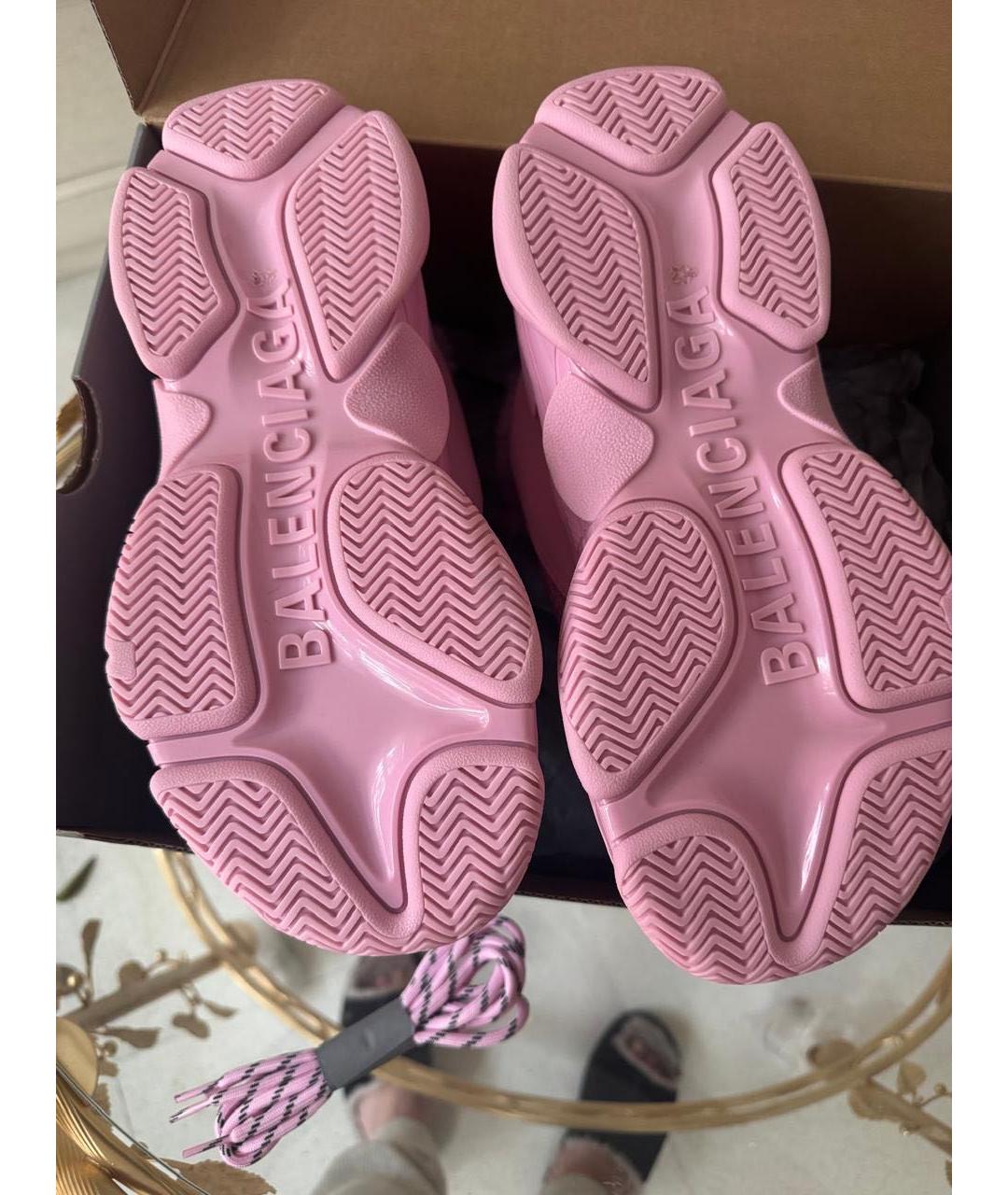 BALENCIAGA Розовые текстильные кроссовки, фото 4