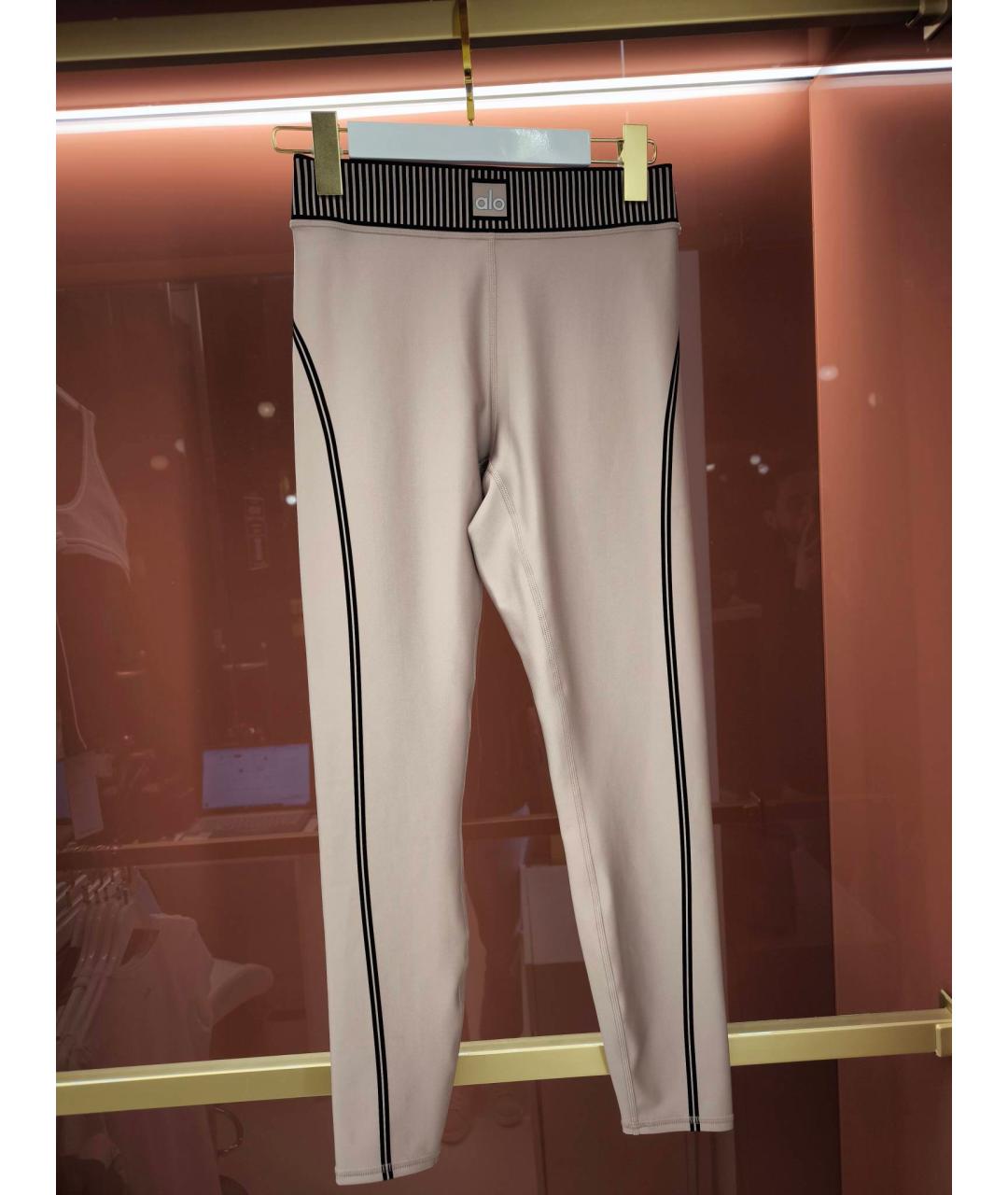 ALO YOGA Коричневые синтетические леггинсы и велосипедки, фото 5