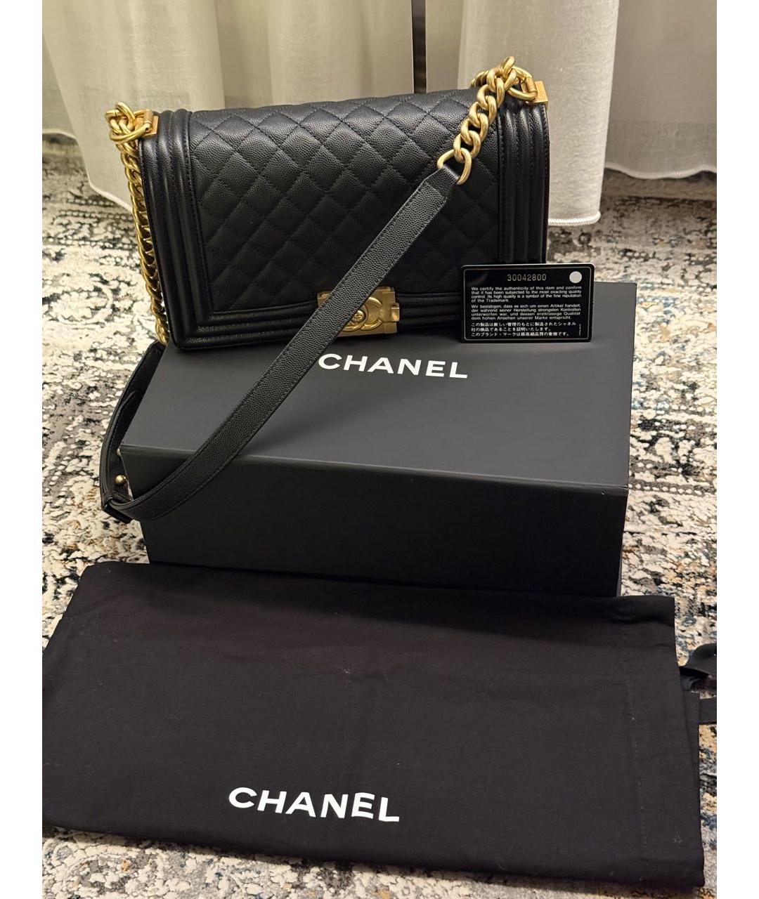 CHANEL Черная кожаная сумка через плечо, фото 5