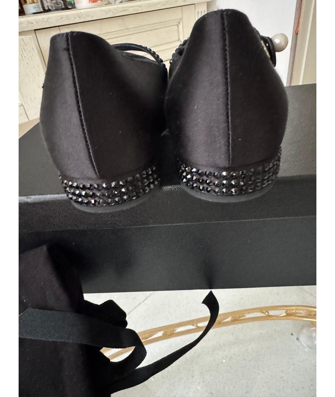 CHANEL Черные текстильные туфли, фото 3