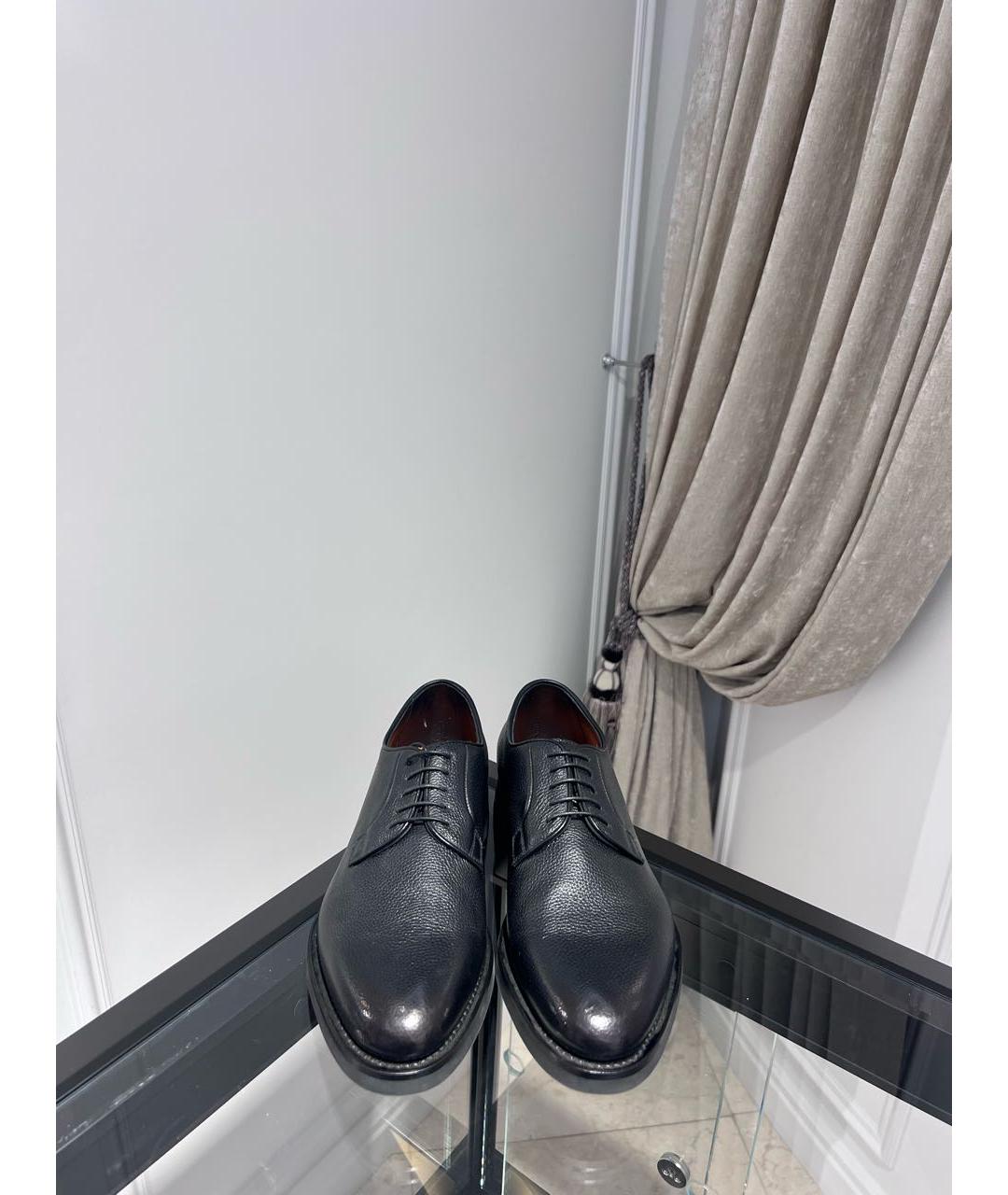 SANTONI Черные кожаные туфли, фото 2
