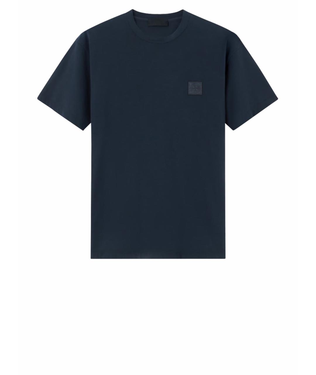 STONE ISLAND Синяя хлопковая футболка, фото 1