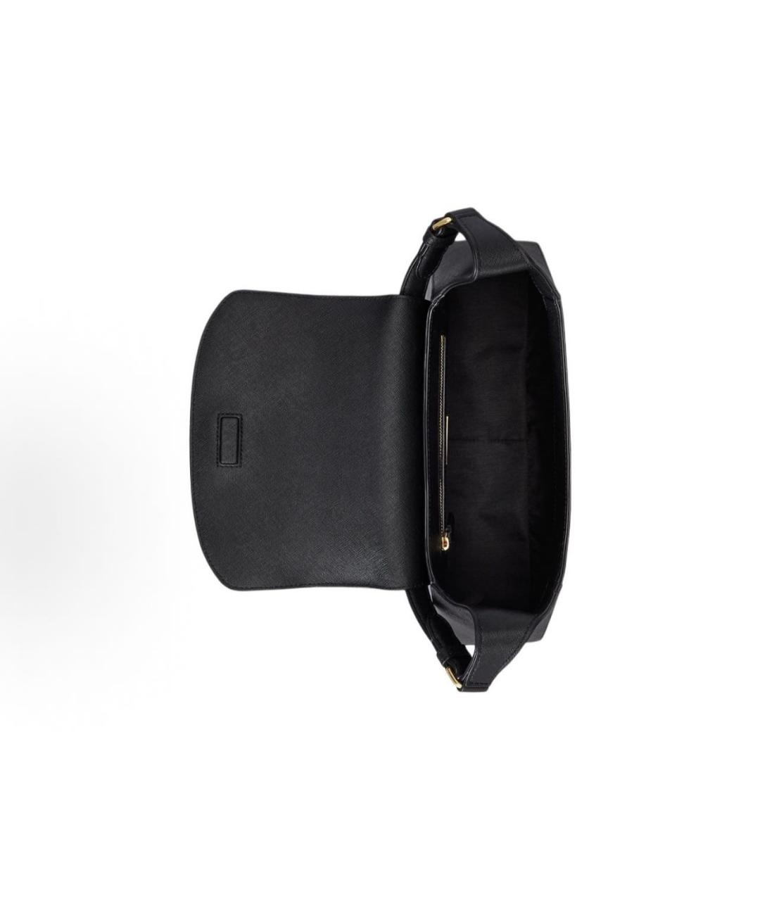 POLO RALPH LAUREN Черная кожаная сумка с короткими ручками, фото 3