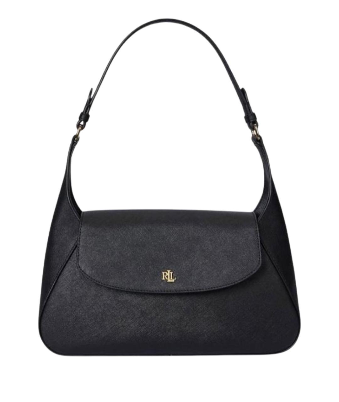 POLO RALPH LAUREN Черная кожаная сумка с короткими ручками, фото 1