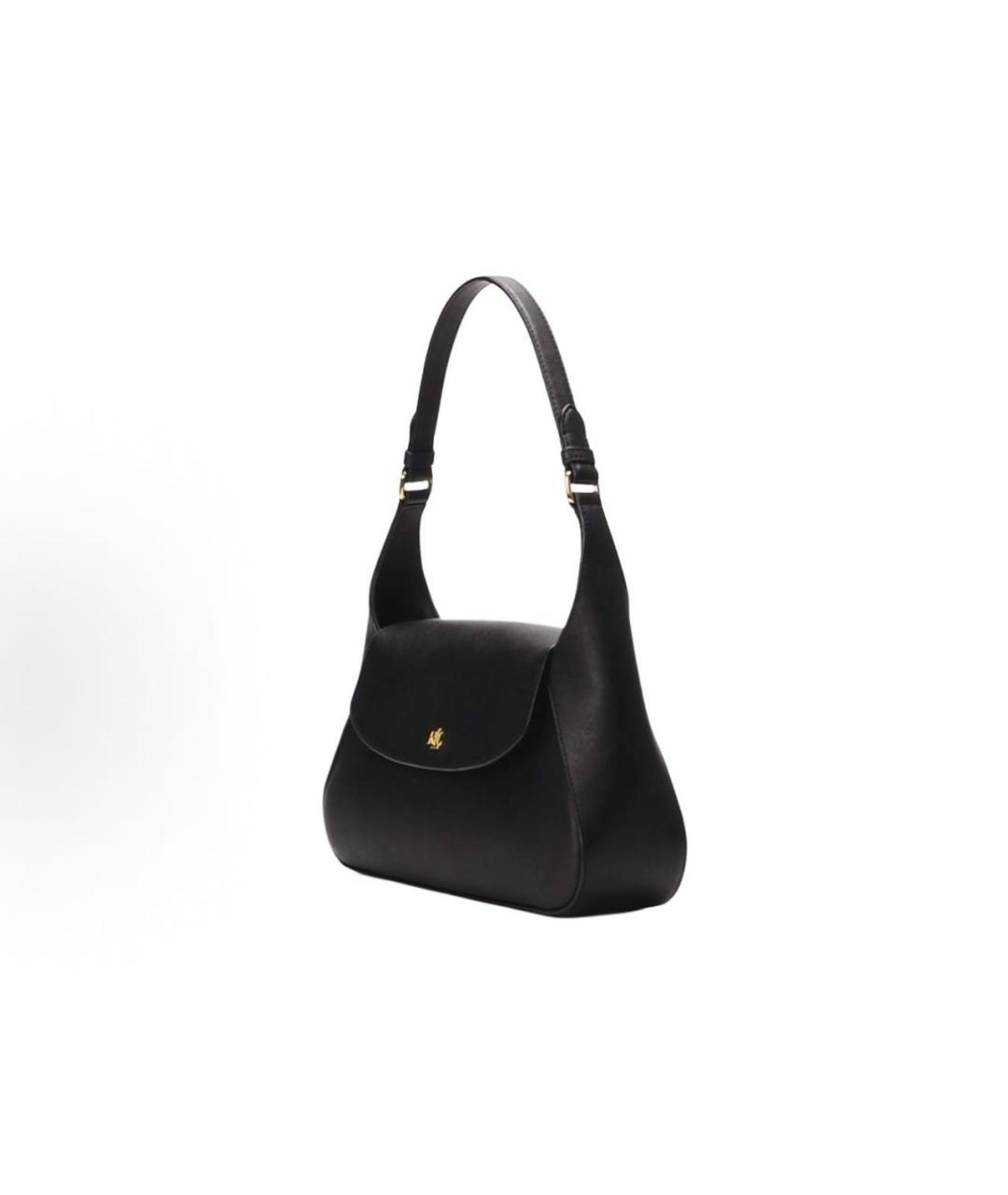 POLO RALPH LAUREN Черная кожаная сумка с короткими ручками, фото 5