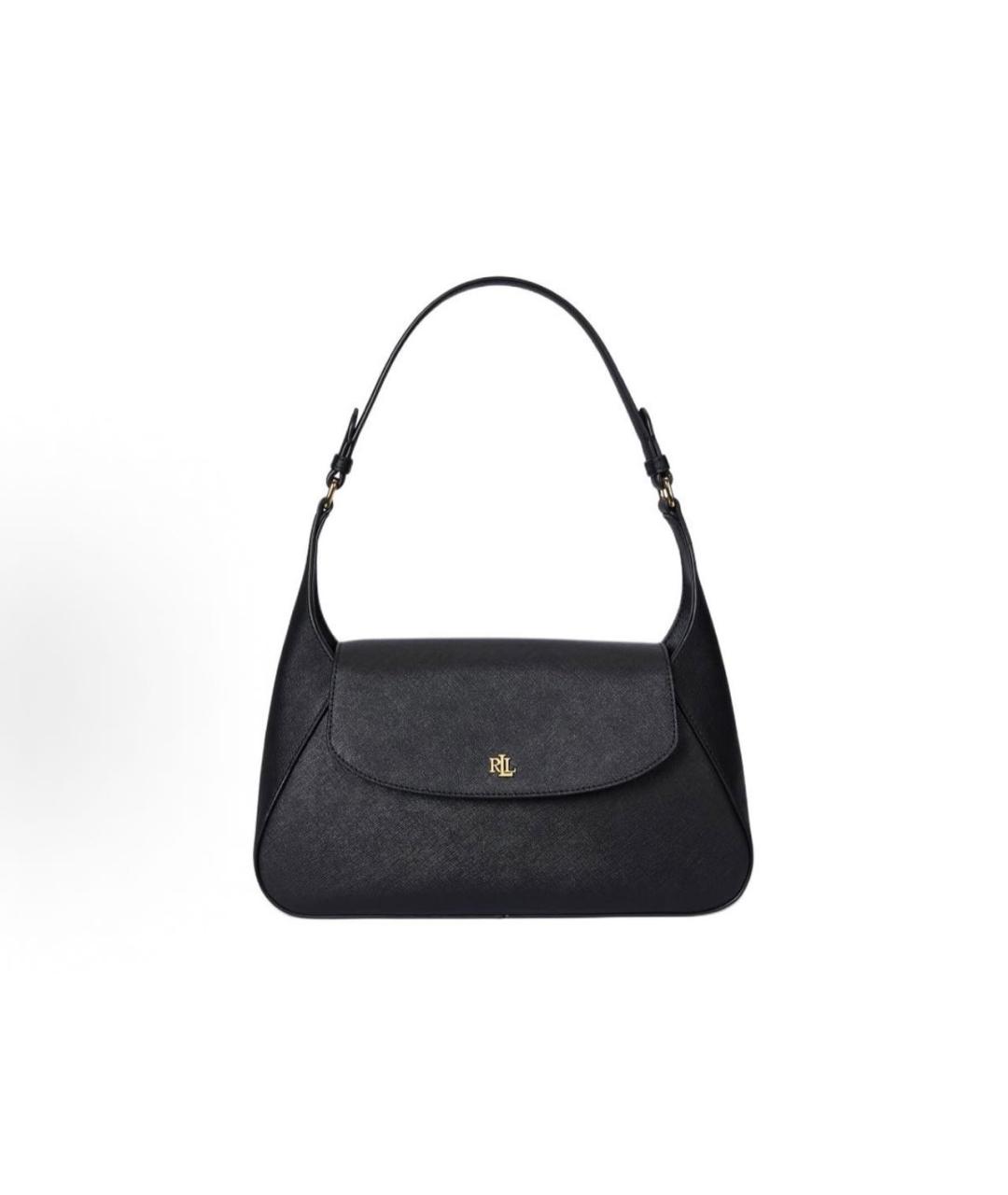 POLO RALPH LAUREN Черная кожаная сумка с короткими ручками, фото 6