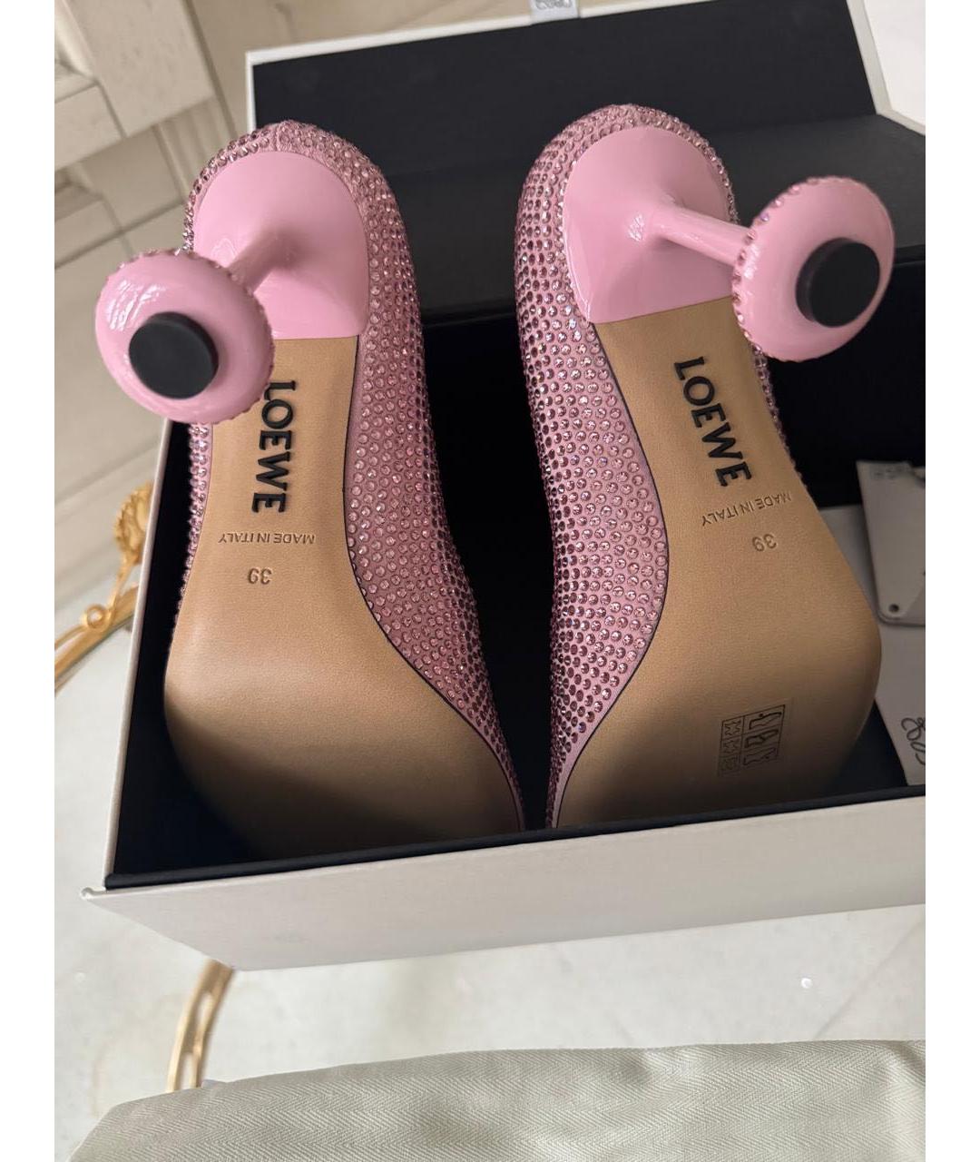 LOEWE Розовые кожаные туфли, фото 5